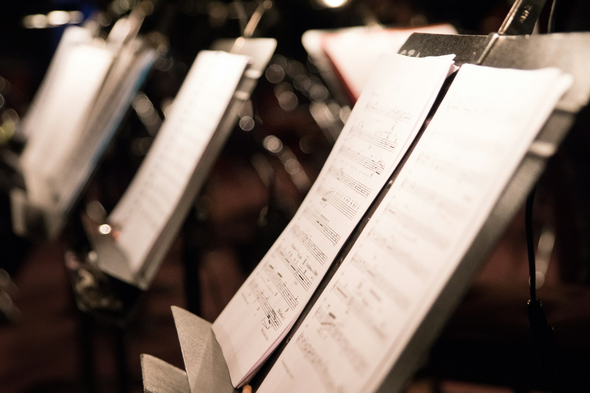 Music sheet in the dark